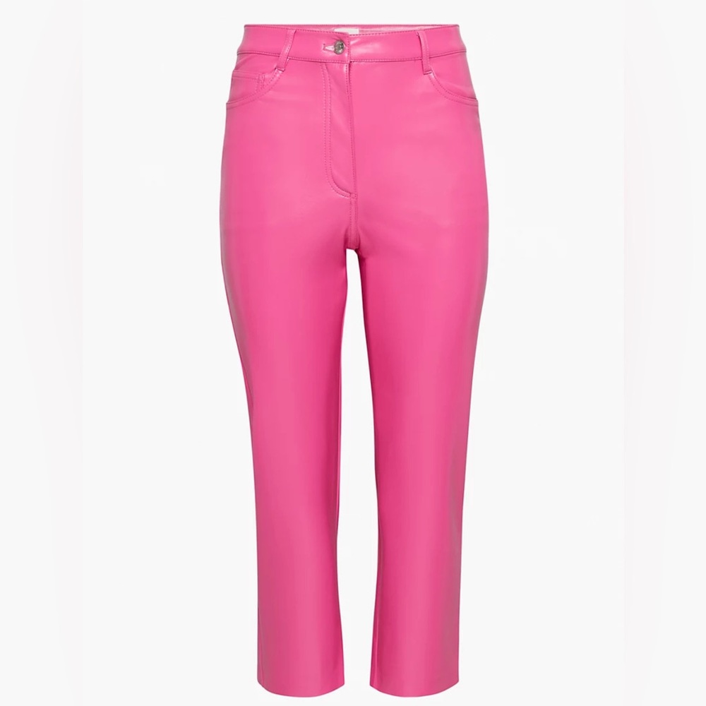 Aritzia Wilfred The Melina Cropped Pink leather pants